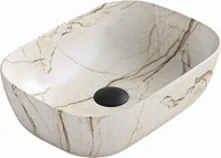 Badezimmer Waschbecken Arbeitsplatte Waschschüssel Marmor Quadrat 45,5x32,5x13,5 cm