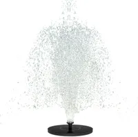 JOIEYOU Solar Springbrunnen Solarbrunnen für Draussen 1.4W Solarspringbrunnen mit 4 Düsen Teichpumpe für Teich Vogeltränke Pool Garten (Rund)