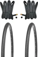2 Stk. 28 Zoll Fahrradreifen 700x38c inkl. Schläuche mit Autoluftventilen 40-622 | 28x1.50, schwarz