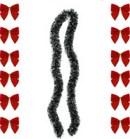 INF Vianočný veniec s 12 červenými mašľami (2 metre)