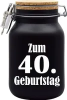 Spardose Geld Geschenk Ideen 40. Geburtstag Schwarz Größe XL 2 Liter