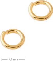 Stříbrný spojovací kroužek 3,2mm pozlacený 24K zlatem č.814 - 10 ks