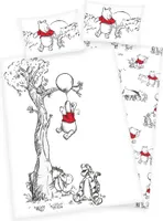 Disney Winnie the Pooh Flanell Bettwäsche 40x60 + 100x135 cm, 100% Baumwolle Biber