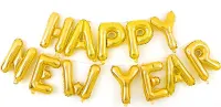 Balony foliowe napis HAPPY NEW YEAR złoty 40cm