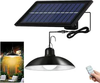 Außen Solarlampe Solar Pendelleuchte IP65 Wasserdichte Garten Hängelampe mit Fernbedienung, Warmweiß
