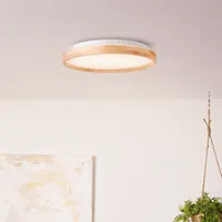 BRILLIANT moderne LED Deckenleuchte ALSON | Deckenlampe mit Schirm aus nachhaltigem Holz | Lichtfarbe einstellbar | 26W 2500 Lumen 300 - 4500 Kelvin | Ø  39,5 cm | Metall/Holz/Kunststoff