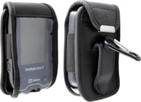 caseroxx Ledertasche mit Gürtelclip kompatibel mit Freestyle Libre 1 / 2 / 3 / Insulinx / 14 Day aus Echtleder, Tasche mit Gürtelclip und Sichtfenster