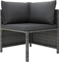 vidaXL 4-tlg. Garten-Lounge-Set mit Kissen Poly Rattan Grau