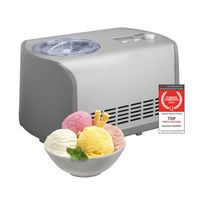 TZS First Austria Eismaschine mit Kompressor 1,2L, Joghurtbereiter, Ice Cream Maker, Edelstahl, Joghurtmaschine, Eisbehälter, Display, selbstkühlend