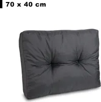 Rückenkissen 70 x 40 cm Polster | Wasserdichte Loungekissen RATTAN: Dunkelgrau