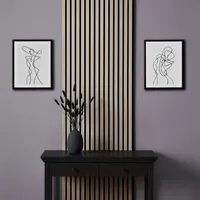 Homestyle4u 2627, Akustické panely drevo sivé 120x60 cm sada 4 nástenných panelov obývacia izba stropné panely obkladové panely