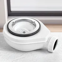Heilmetz Duschwannen Ablaufgarnitur 90mm Siphon mit Geruchsstop und Haarsieb, Duschablauf Abfluss Ablaufloch Siphon set für Duschwanne