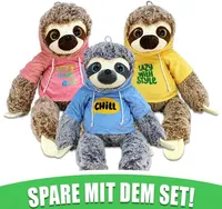 Faultier Stofftier-Set mit lustigen Sprüchen