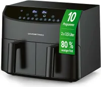 GOURMETmaxx Heißluft-Fritteuse Doppelkorb - 2x 3,5 l - schwarz