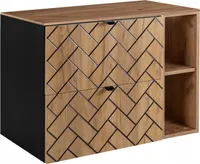 RODAN | Waschbeckunterschrank 80 cm - Braun Matt - Badezimmerschränke - Badmöbel - Waschbecken Unterschränke - Arbeitsplatte - Bücherregal