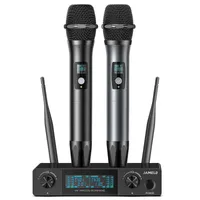 JAMELO UHF-Funk Mikrofon System 2 Kanäle 15 Frequenz 200FT Reichweite