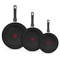 Tefal Hard Titanium Pro Pfannenset - Bratpfannen - Ø20/24/28cm - Extra tief - Induktion - Aluminium - Schwarz