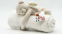 ToyToyToy Babydecke Plüschbär beige