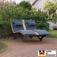 HOME DELUXE - Wellenholzliege TAIGA inkl. 1x Auflage- Waldsofa Schwungliege Relaxliege