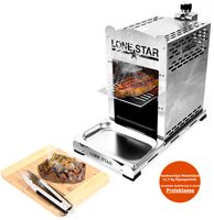 LoneStar StarBurner2 Edelstahl Steak Gasgrill Hochtemperatur Grill, Beef maker Oberhitzegrill bis 850 °C, Outdoor Gas Grill, Steaks Grillen wie ein Profi, Steakgriller mit regulierbarem Gasbrenner