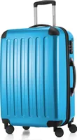 HAUPTSTADTKOFFER - Alex - Tvrdá škrupina kufra s rozšírením cestovný kufor Hardcase Check-In Luggage 15-20 kg, rozšíriteľný Trolley lesklý 65 cm, 74 L,Cyan blue