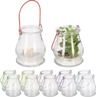 relaxdays Transparentes Windlicht im 12er Set