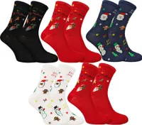 Herren Weihnachtssocken 5 Paar Baumwolle Socken Weihnachtsferien Mehrfarbig Gr.42-46