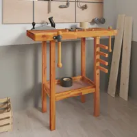 vidaXL Pracovní stůl se svěráky 92x48x83 cm z masivního dřeva akácie