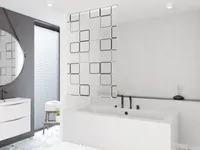 MAßANFERTIGUNG BASIC DUSCHROLLO 16 MOTIVE! DUSCHVORHANG LÄNGE UND BREITE NACH WUNSCH! (Quadro, bis 180 cm Breite und bis 240 cm Länge)