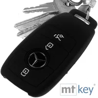 kwmobile Autoschlüssel Hülle kompatibel mit Mercedes Benz 3-Tasten Smart  Autoschlüssel - Schlüsselhülle Cover Silber Schwarz: : Auto &  Motorrad