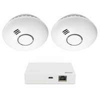 Alecto SMART-SMOKE10 SET 2 - Starterset Smart Zigbee Verbindungsstück mit 2 Smart Zigbee Rauchmeldern