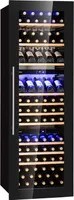 Klarstein Einbau-Weinkühlschrank, 246 L Getränkekühlschrank Schmal, 3 Zonen Weinkühlschrank mit Glastür, Indoor/Outdoor Beersafe, Großer Kühlschrank, 5-18°C, 89 Flaschen