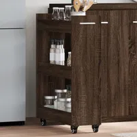 Szafka na kółkach Brązowy dąb 60x22x79 cm Materiał drewnopochodny
