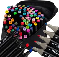 Tg67374 Markery Alkoholowe 80 Szt Mazaki Pisaki Dwustronne Zakreślacze + Etui