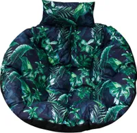 Hängesessel Kissen, Polster für Polyrattan / Rattan Hängeschaukel, Rund Hängekorb kissen, Rückenkissen - 100 cm –grüne Blätter