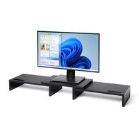 Mondeer Monitorständer, Schreibtischaufsatz, Bildschirmständer, Monitorerhöhung, 120 x 23,5 x 10cm, Schwarz