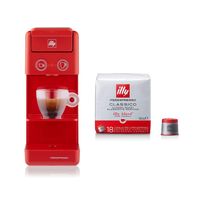 ILLY - Iperespresso Y3.3 - Kapselkaffeemaschine, 0,7 l - Rot + ILLY CLASSICO geröstete Iperespresso-Kaffeekapseln, 6 Packungen mit 18 Kapseln (insgesa