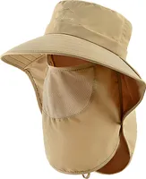 Outdoor Sonnenhut UV-Schutz mit Nackenschutz für Damen und Herren Gelb