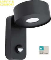 Eglo 98738 PALOSCO LED vonkajšie nástenné/stropné svietidlo 4,9 W Senzor čierna teplá biela IP44