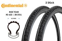 2 Stück 28 Zoll Continental Tour Ride Fahrrad Reifen Mantel Decke Tire 42-622 Reflex