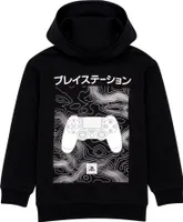 Playstation - Mikina s kapucňou pre chlapcov NS6814 (140) (čierna/biela)