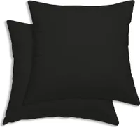 2er Set Kissenbezug Kissenhülle 40x40 cm schwarz Uni Renforce Baumwolle