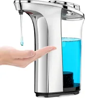 Seifenspender Automatisch, berührungsloser Flüssigseifenspender, 500ML großes Elektrischer Seifenspender mit sensor, 5 Stufen einstellbar, silber