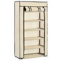 vidaXL Skriňa na topánky s krytom Cream White 58 x 28 x 106 cm Látka