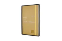 Zápisník Moleskine - kožené desky, velký, A5, linkovaný, měkké desky, jantarově žlutý