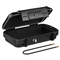 Přenosný trezor 24 × 14 × 5,5 cm, Plážový trezor se 4místným kódem, Vodotěsný trezor - SAFORY Black