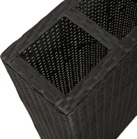 vidaXL Záhradný zvýšený záhon so 4 kvetináčmi 2 ks. Poly ratan čierny