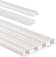 HAMA Kabelkanal, 4 Stück, selbstklebend, halbrund, 100 x 1,1 x 1 cm, PVC, Weiß (00220980)