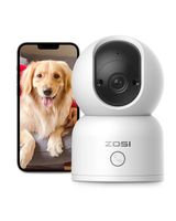 ZOSI 360° Schwenkbar Überwachungskamera Innen, 2,4GHz / 5GHz WiFi Kamera Indoor für Baby, KI Personenerkennung, Auto-Tracking, One-Touch Call