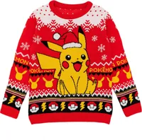 Pokemon - Pullover für Kinder - weihnachtliches Design NS7253 (146-152) (Rot)